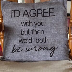 👛 (ANY 2/$20) BOUCLAIR Funny Statement Square Grey Cushion Cover